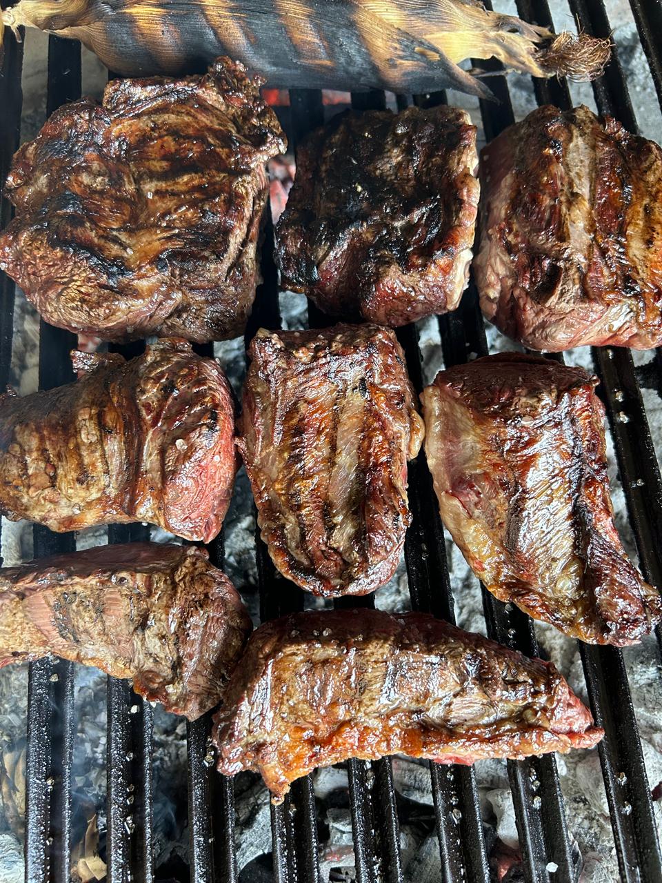 Carne de búfalo La Filiberta en la parrilla
